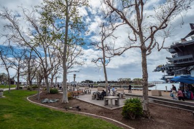 Yürüyüş Navy Pier San Diego-California, ABD-18 Mart 2019