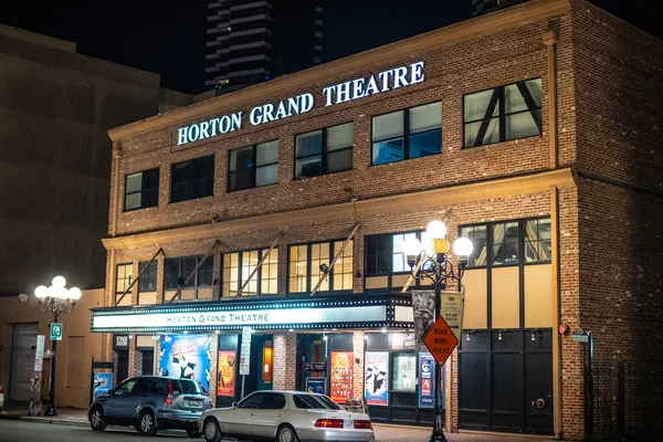 Horton Grand Theater at historic Gaslamp Quarter San Diego by night - CALIFORNIA, USA - March 18, 2019 — 图库照片