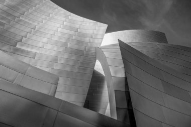 Los Angeles 'taki Disney Konser Salonunun Modern Mimarisi - CALIFORNIA, ABD - 18 Mart 2019