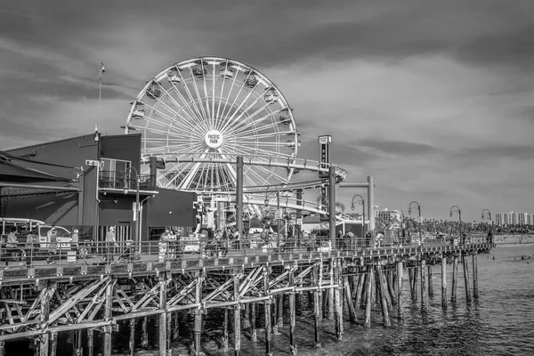 Óriáskerék Santa Monica Pier Los Angeles Los Angeles Amerikai Egyesült — Stock Fotó
