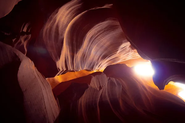 Incredibili Strutture Pietra Arenaria Nell Upper Antelope Canyon Fotografia Viaggio — Foto Stock