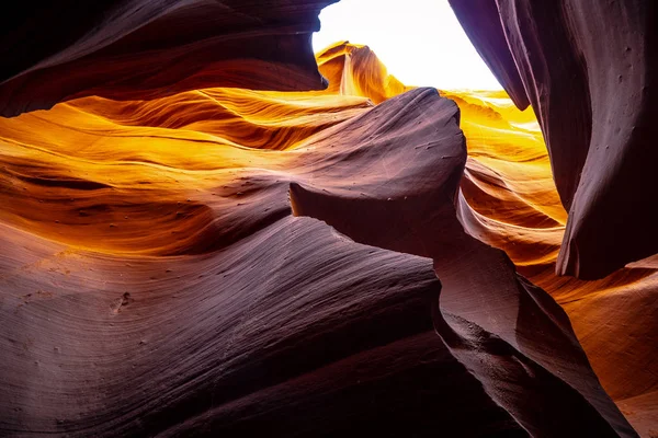 Antelope Canyon Cores Surpreendentes Das Rochas Arenito Fotografia Viagem — Fotografia de Stock