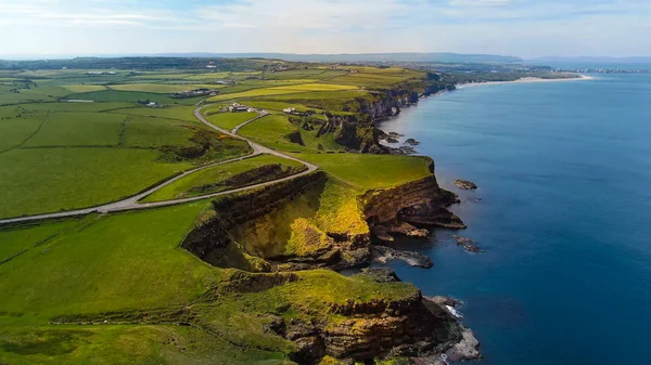 Castillo Dunluce Irlanda Del Norte Vista Aérea Fotografía Viajes — Foto de Stock