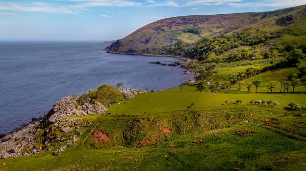 Repülés Alatt Murlough Bay Észak Írországban Egy Gyönyörű Mérföldkő Utazás — Stock Fotó