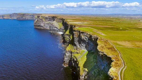 Luftaufnahme Über Den Berühmten Klippen Von Moher Irland Reisefotos — Stockfoto