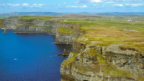 Moher Sziklák Írországban Atlanti Óceánon Légi Drone Felvételek Utazás Fotózás — Stock Fotó