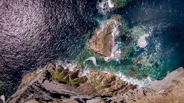 Oceano Atlântico Selvagem Cima Imagens Drones Aéreos Fotografias Viagem — Fotografia de Stock