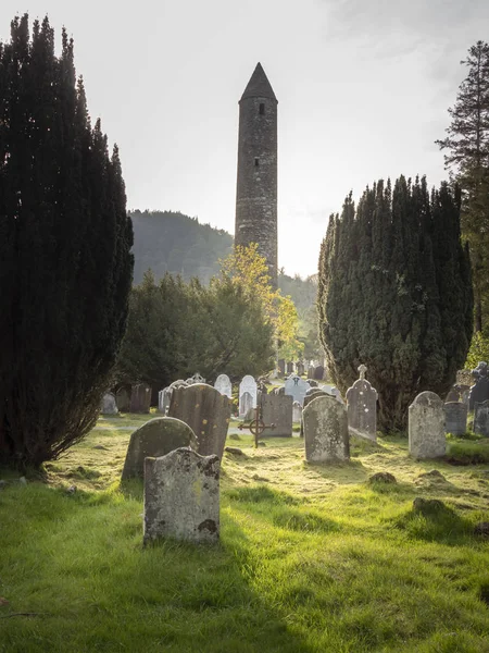 Famous Ancient Monasty Glendalough Wicklow Mountains Ireland Travel Photography — Stock Photo, Image