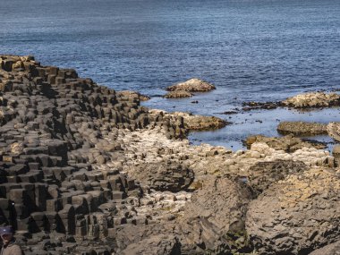 Kuzey İrlanda'da Giants Causeway tipik kaya oluşumları - seyahat fotoğrafçılığı