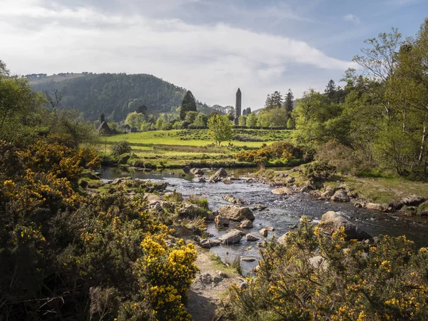 Oude Klooster Glendalough Wicklow Mountains Van Ierland Reisfotografie — Stockfoto