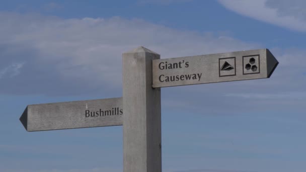 Giants Causeway Hito Popular Irlanda Del Norte Fotografía Viajes — Vídeo de stock