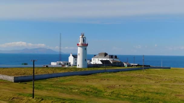 Lighthouse Loop Head Irish West Coast — Stock Video