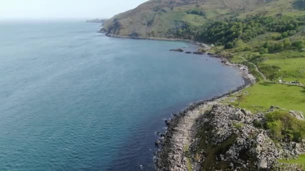 Murlough Bay Noord Ierland Bovenaanzicht — Stockvideo