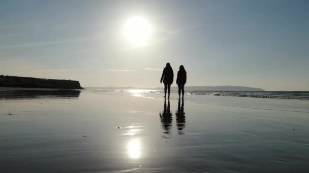 Walking Castlerock Beach Sunset Travel Photography — Stock Video