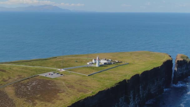 Der Leuchtturm Loop Head Der Irischen Westküste — Stockvideo