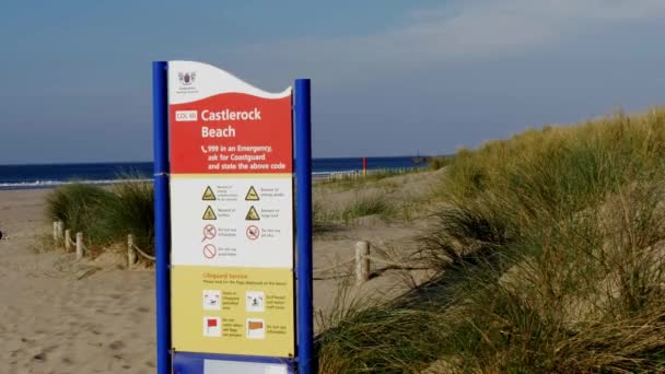 Добро Пожаловать Castlerock Beach Северной Ирландии Castlerock Пермь Янв Риа — стоковое видео
