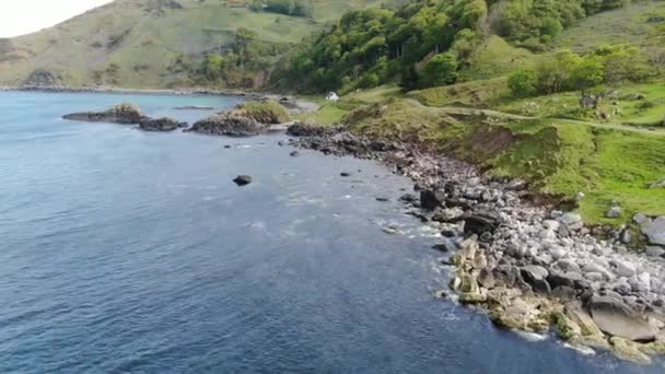 Murlough Bay Северной Ирландии Вид Воздуха — стоковое видео