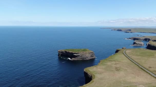 Vista Aérea Los Famosos Acantilados Moher Irlanda — Vídeos de Stock