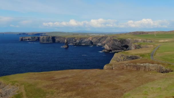 Aerial View Famous Cliffs Moher Ireland — Stock Video