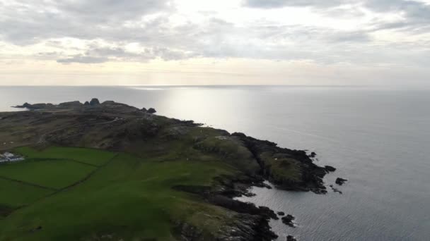 Murlough Bay Irlanda Del Norte Imágenes Vista Aérea Concepto Viaje — Vídeos de Stock