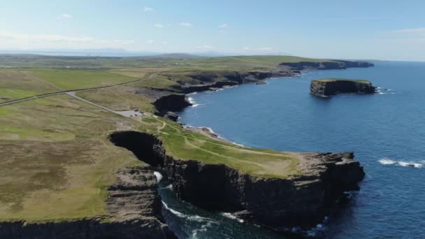 Loop Head Bij County Clare Ierland Luchtfoto Drone Beelden — Stockvideo