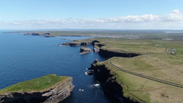 Loop Head Comté Clare Irlande Séquences Aériennes Drones — Video