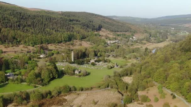 Ancienne Monastère Glendalough Dans Les Monts Wicklow Irlande — Video