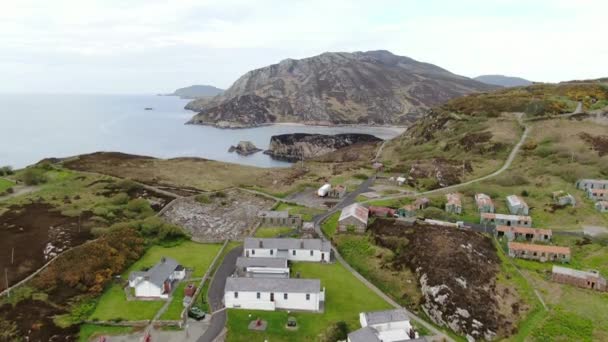 Gyönyörű Dunree Head Írországban Felülről — Stock videók