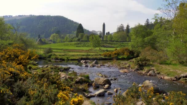 Beau Paysage Glendalough Dans Les Monts Wicklow Irlande — Video