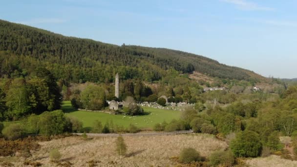 Starověké Klášterní Pohoří Irské Wicklow — Stock video