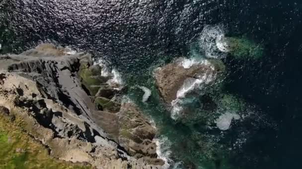 Oceano Atlantico Selvaggio Dall Alto Riprese Aeree Drone — Video Stock