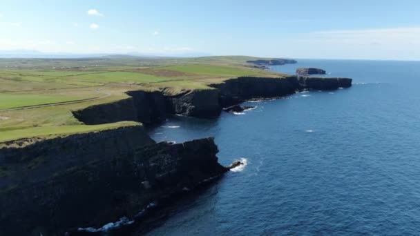 Loop Head Bei County Clare Irland Drohnenaufnahmen Aus Der Luft — Stockvideo