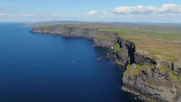 Widok Lotu Ptaka Słynne Klify Moher Irlandii — Wideo stockowe