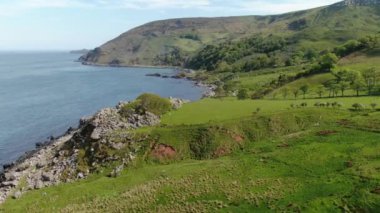 Kuzey İrlanda 'daki harika Murlough Körfezi - hava manzarası 