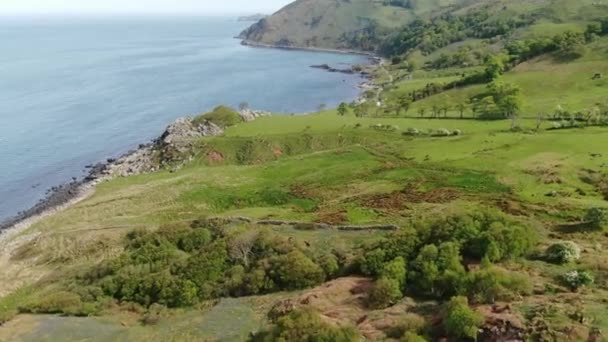 Murlough Bay Северной Ирландии Вид Воздуха — стоковое видео