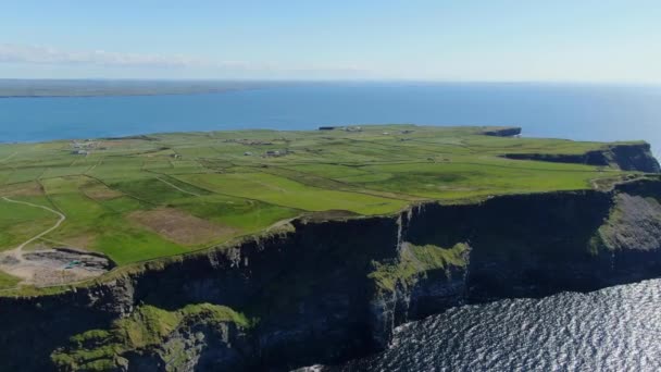 Widok Lotu Ptaka Słynne Klify Moher Irlandii — Wideo stockowe