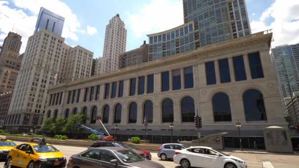 Öffentliche Bibliothek Von Chicago Der Michigan Avenue Chicago Usa Juni — Stockvideo