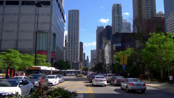 芝加哥密歇根大道街景 美国芝加哥芝加哥 2019年6月11日 — 图库视频影像