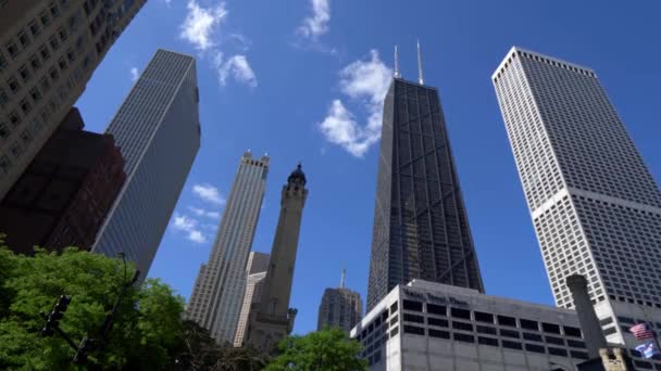 High Rise Buildings Chicago Downtown Travel Photography — Stock Video
