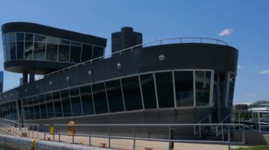 Chicago Nehri 'nin Michigan Gölü' ndeki kilidi - ChICAGO, ABD - 11 Haziran 2019