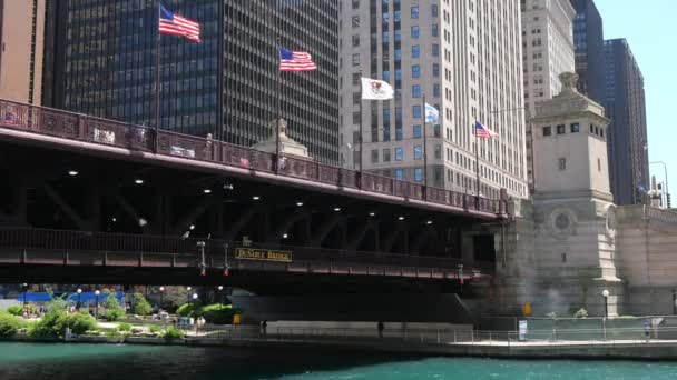 Dusable Bridge Chicago Chicago Verenigde Staten Juni 2019 — Stockvideo