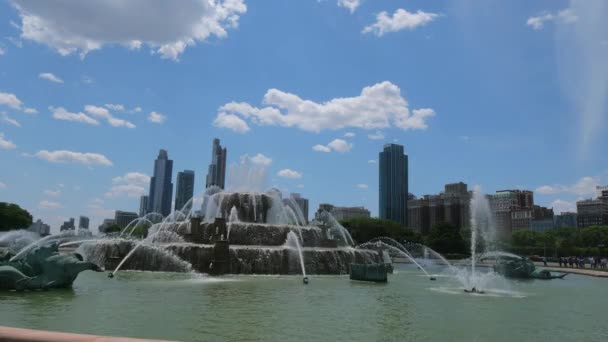 Berühmter Buckingham Brunnen Chicago Grant Park Chicago Usa Juni 2019 — Stockvideo