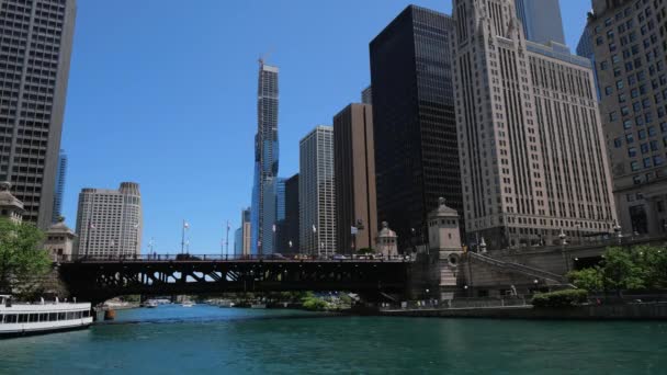 Bridges Chicago River Chicago Usa June 2019 — Stock Video