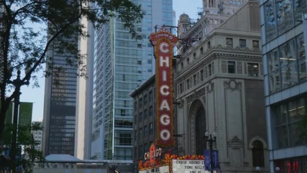 Teatro Chicago Famoso State Street Antigo Balaban Katz Theater Chicago — Vídeo de Stock