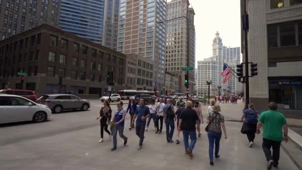 Tipica Vista Sulla Strada Nel Centro Chicago Chicago Usa Giugno — Video Stock