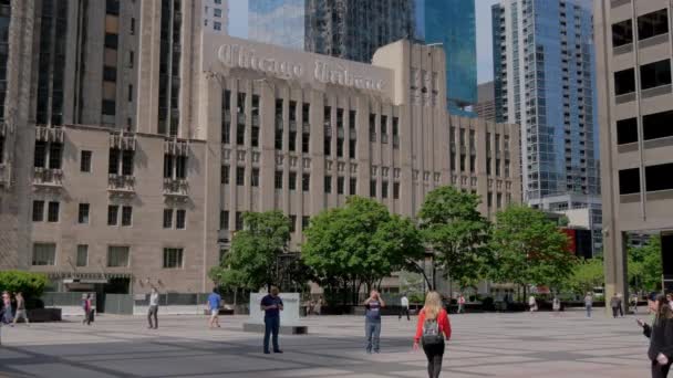 Chicago Tribune Building Chicago River Chicago Usa Giugno 2019 — Video Stock