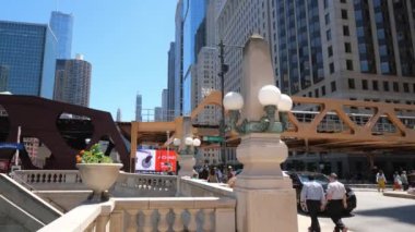 Chicago şehrindeki metro trenleri - Chicago, ABD - 11 Haziran 2019