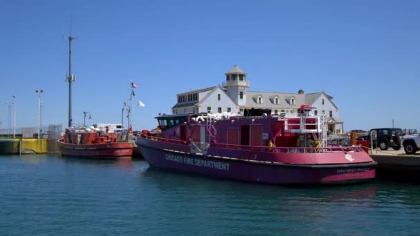 Chicagoer Feuerwehr Michigansee Chicago Usa Juni 2019 — Stockvideo