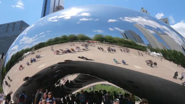 芝加哥千禧公园著名的云门 美国芝加哥 2019年6月11日 — 图库视频影像