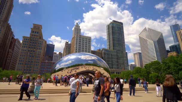 Famoso Cloud Gate Millennium Park Chicago Chicago Usa Giugno 2019 — Video Stock